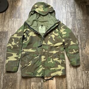 Vintage Military Parka Mens S Regular Green Camo Parka Extended Cold Weather